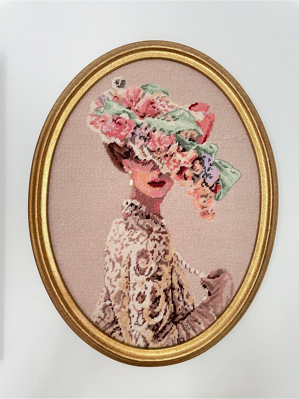 VINTAGE Dimensions Gold Collection "Victorian Elegance" Framed Needlepoint Art - Picture 2 of 9